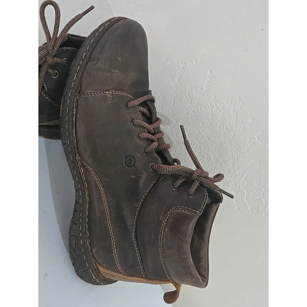 Born Nigel Hiking Boots Mens 9.5 Brown Distressed Leather  Opanka Handcrafted